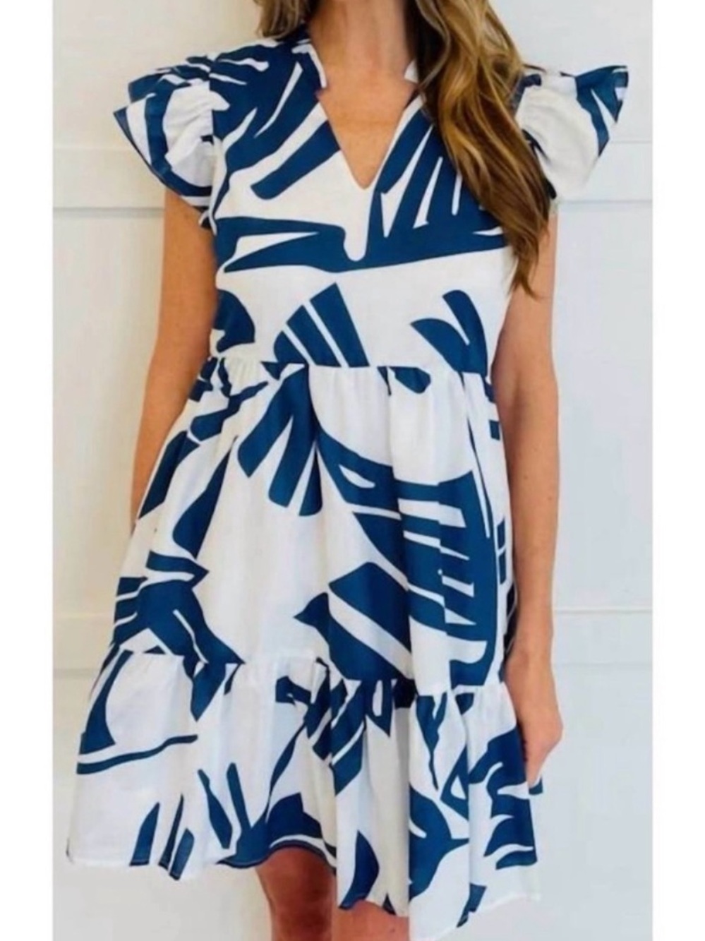 Willa Story blue white printed dress